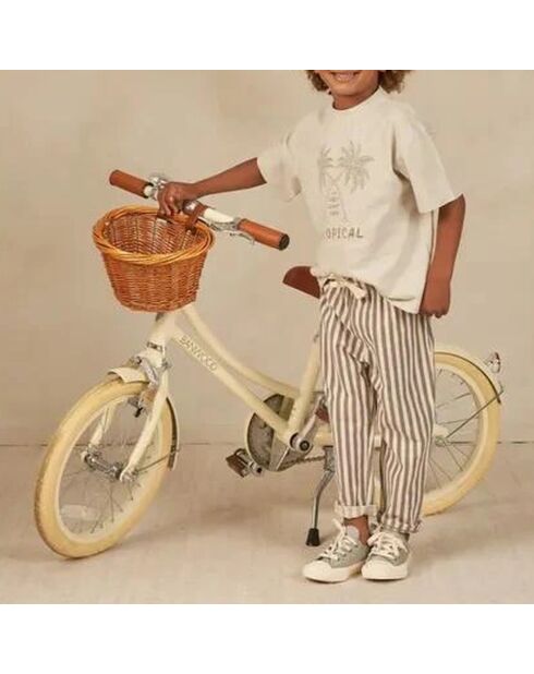 T-Shirt Tropical Palmiers gris clair