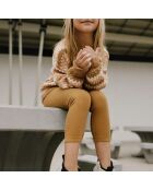 Pull Nid d'Abeille Rayé Aspen ocre