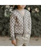 Cardigan à Carreaux gris