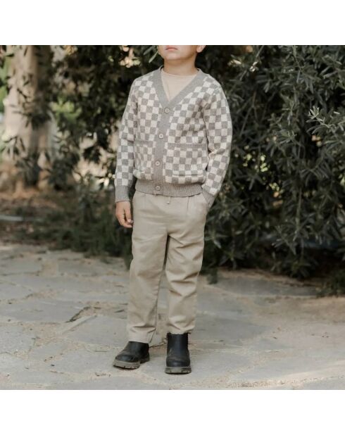 Cardigan à Carreaux gris