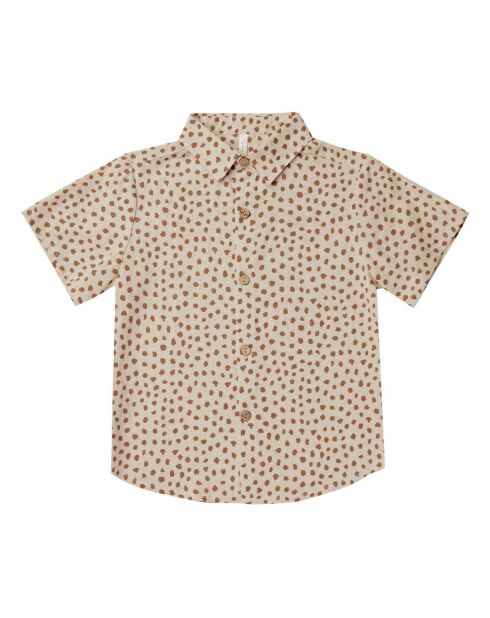 Chemise en Lin mélangé à Pois beige