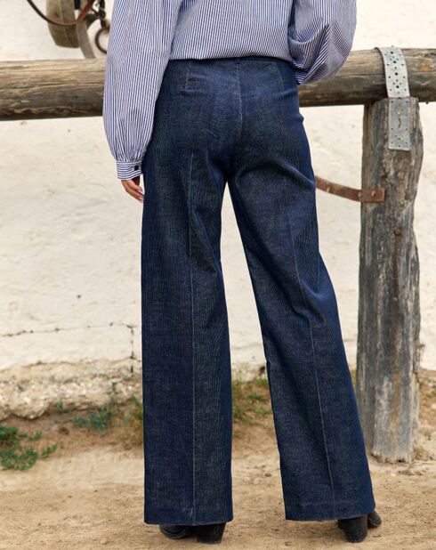 Pantalon en Velours côtelé Chiara nuit