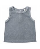 Débardeur Eponge en Coton Bio  bleu gris