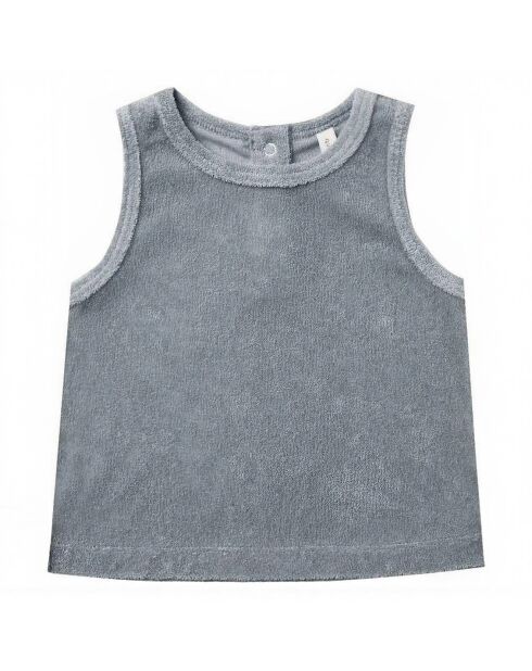 Débardeur Eponge en Coton Bio  bleu gris