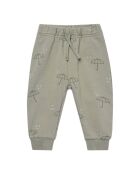 Jogger en Coton Bio Imprimé Parapluies vert kaki