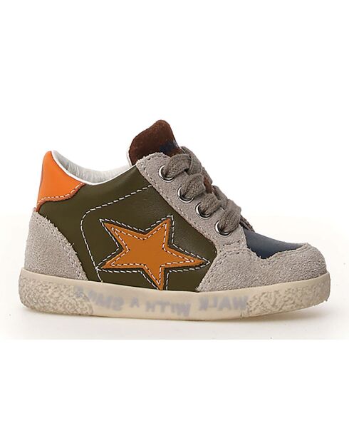 Taupe Alnoite leren sneakers