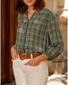 Chemise Azura carreaux verte