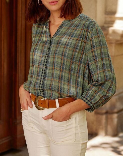 Chemise Azura carreaux verte