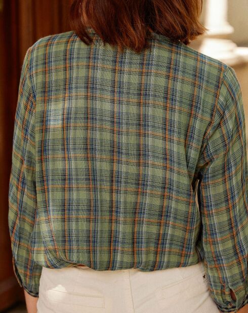 Chemise Azura carreaux verte