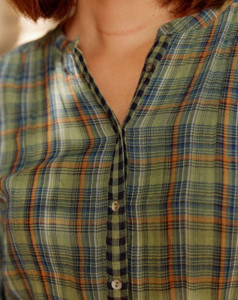 Chemise Azura carreaux verte