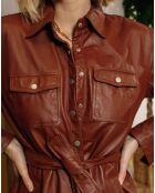 Surchemise en Cuir Balzac acajou
