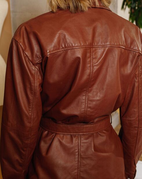 Surchemise en Cuir Balzac acajou