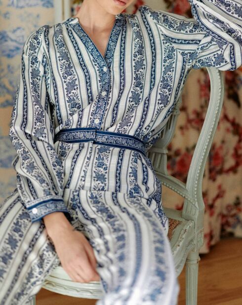 Chemise Beata frise bleue