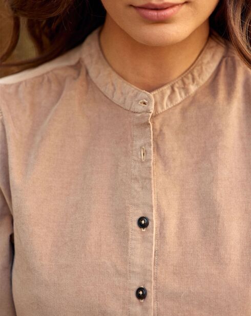 Chemise en Velours milleraies Blondie beige