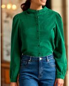 Chemise en Velours milleraies Blondie verte
