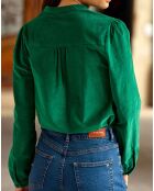 Chemise en Velours milleraies Blondie verte