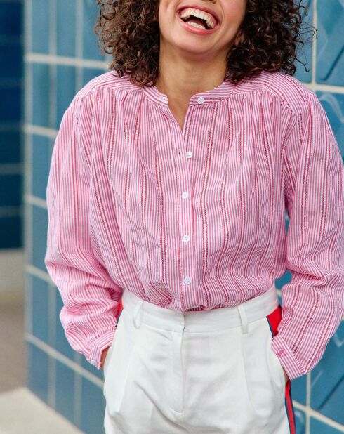 Chemise Bolia écru/rouge