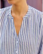 Chemise Caisy écru/bleu
