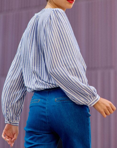 Chemise Caisy écru/bleu