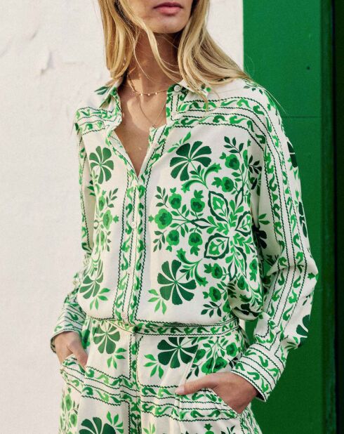 Chemise Chani carré verte