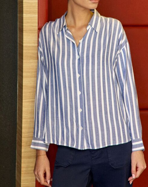 Chemise Clara bleu/écru