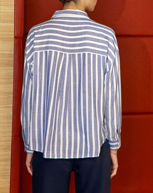 Chemise Clara bleu/écru