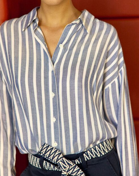 Chemise Clara bleu/écru