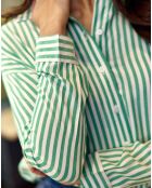 Chemise Clara vert/écru