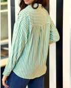 Chemise Clara vert/écru
