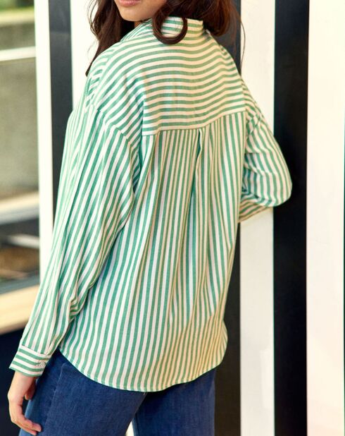 Chemise Clara vert/écru