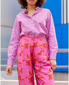 Chemise Clony fuchsia/écru