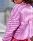 Chemise Clony fuchsia/écru