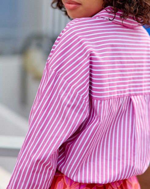 Chemise Clony fuchsia/écru