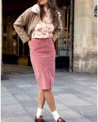 Jupe en Velours milleraies Jomia vieux rose