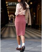 Jupe en Velours milleraies Jomia vieux rose