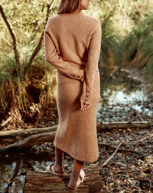 Jupe en Laine & Mohair mélangés Joody camel