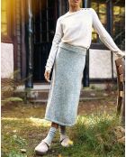 Jupe en Laine & Mohair mélangés Joody gris chiné