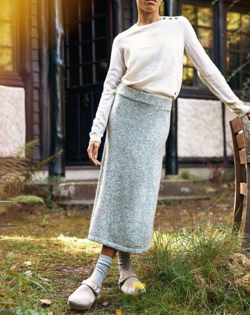 Jupe en Laine & Mohair mélangés Joody gris chiné