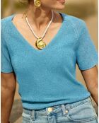 Pull manches courtes Macie bleu