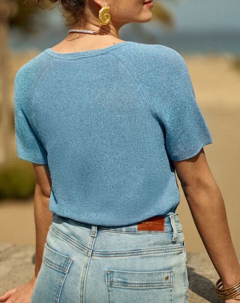 Pull manches courtes Macie bleu