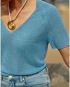Pull manches courtes Macie bleu
