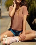 Pull manches courtes Macie rose