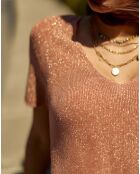Pull manches courtes Macie rose
