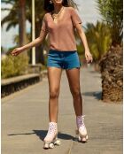 Pull manches courtes Macie rose