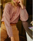 Chemise Marjani carreaux rose