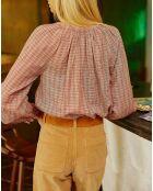 Chemise Marjani carreaux rose