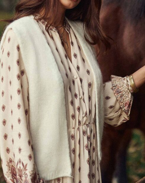 Gilet sans manches Marvia écru