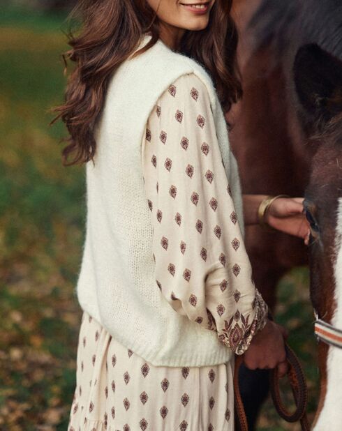 Gilet sans manches Marvia écru