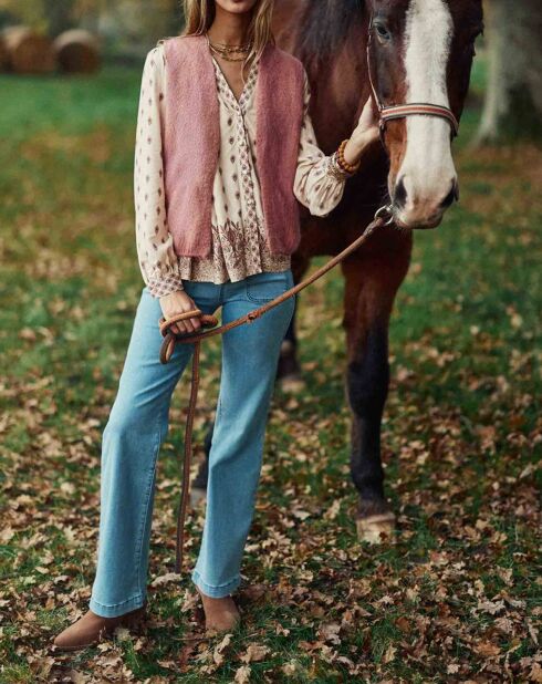 Gilet sans manches Marvia vieux rose
