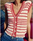 Gilet sans manches Meera fraise écrasée